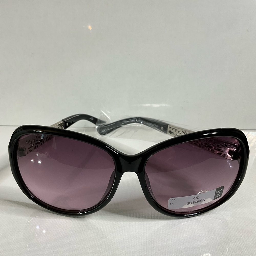 FGX Women's Sunglasses with Black Frame and Purple Lenses